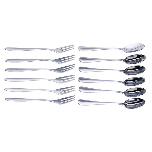 Stainless Steel Cutlery Set 8/12pcs Burgundy Sandwich Handle Fork Dessert Spoon